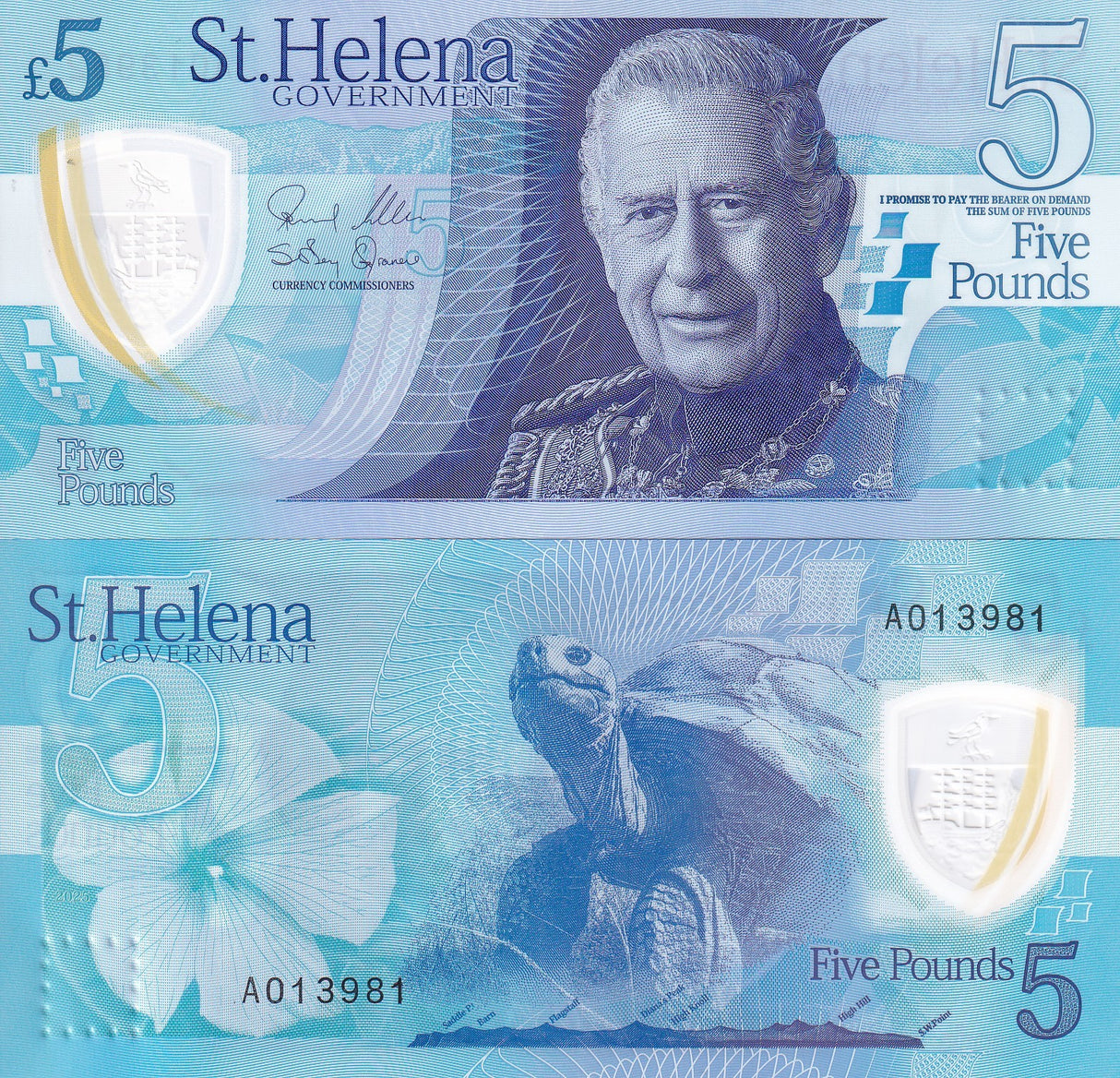 St. Helena 5 Pounds 2026 Polymer P 14 New King Charles III UNC