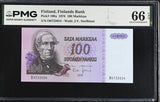 Finland 100 Markkaa 1976 P 109 a J.V. Snellman Gem UNC PMG 66 EPQ