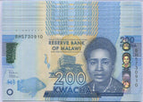 Malawi 200 Kwacha 2020 P 60 f UNC LOT 10 Pcs