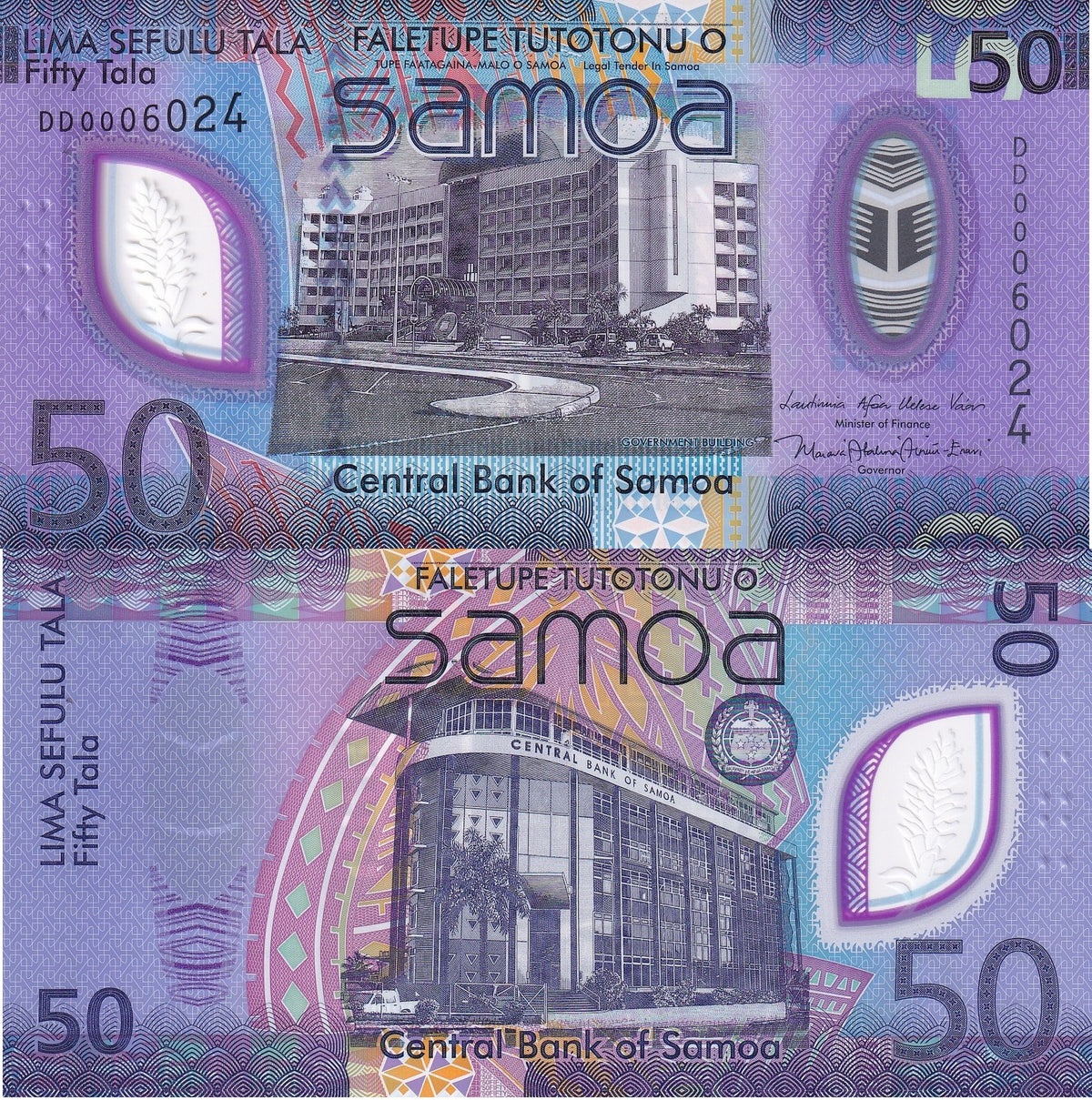 Samoa 50 Tala ND 2025 Polymer P 50 NEW Design UNC