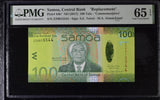 Samoa 100 Tala ND 2017 P 44 b* Replacement Gem UNC PMG 65 EPQ