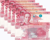 Philippines 50 Piso 2016G P 207 UNC LOT 5 PCS