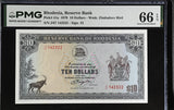 Rhodesia 10 Dollars 1979 P 41 a Gem UNC PMG 66 EPQ WTM Zimbabwe Bird