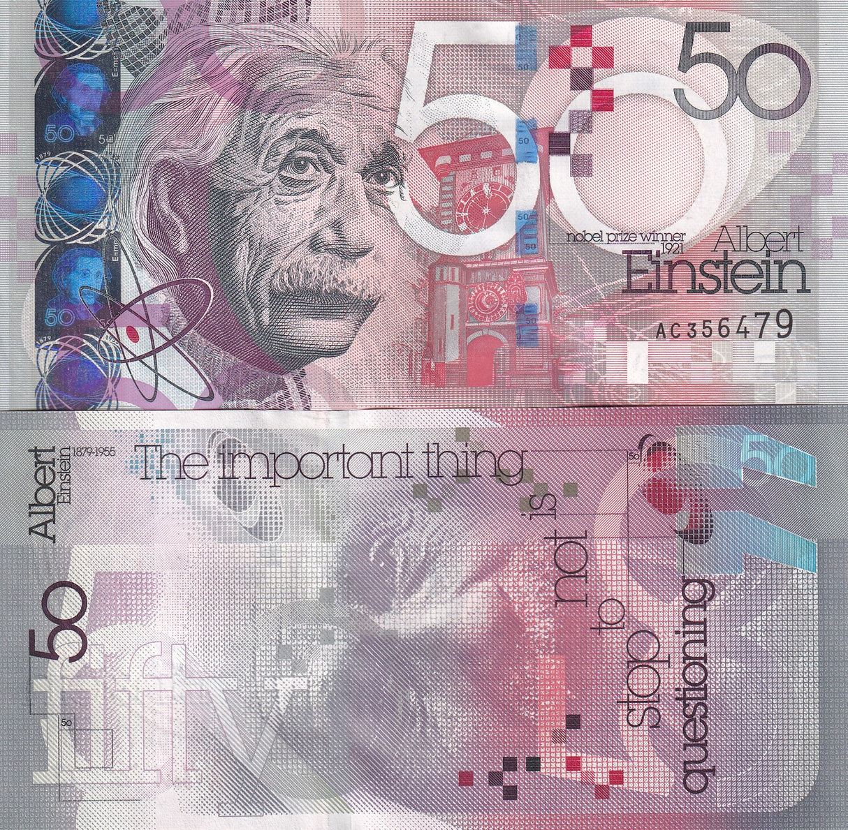 Test Note Albert Einstein 50 ND 2011 TDLR Private issue Nobel Prize