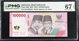 Indonesia 100000 Rupiah 2022/2023 P 168 b Superb Gem UNC PMG 67 EPQ