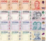 Argentina SET 4 X LOT 3 = 12 UNC 1000 2000-20000 Pesos ND 2023 2024 P 367- P 370