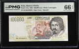 Italy 100000 Lire 1994 P 117 a Gem UNC PMG 66 EPQ