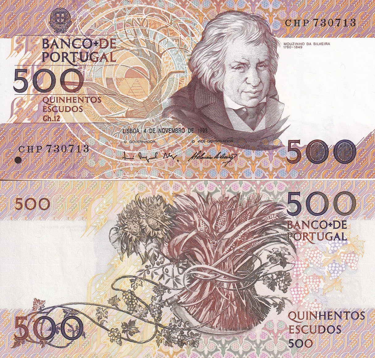 Portugal 500 Escudos 1993 Random Sign P 180 f UNC