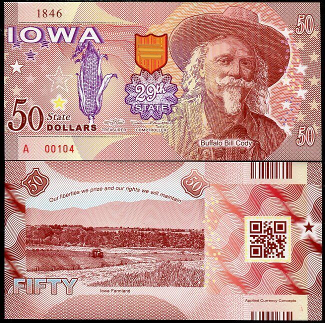 UNITED STATE USA. IOWA 50 DOLLARS ND 2017 29TH POLYMER COMM.