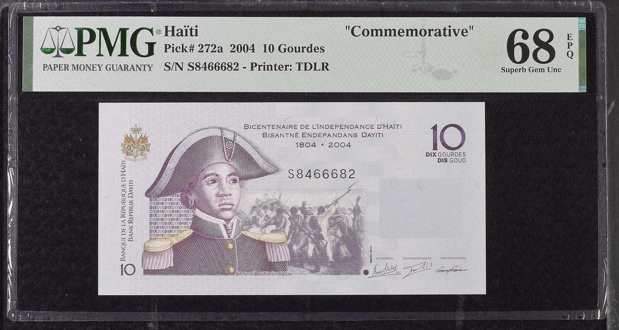 Haiti 10 Gourdes 2004 Commemorative P 272 a Superb Gem UNC PMG 68 EPQ