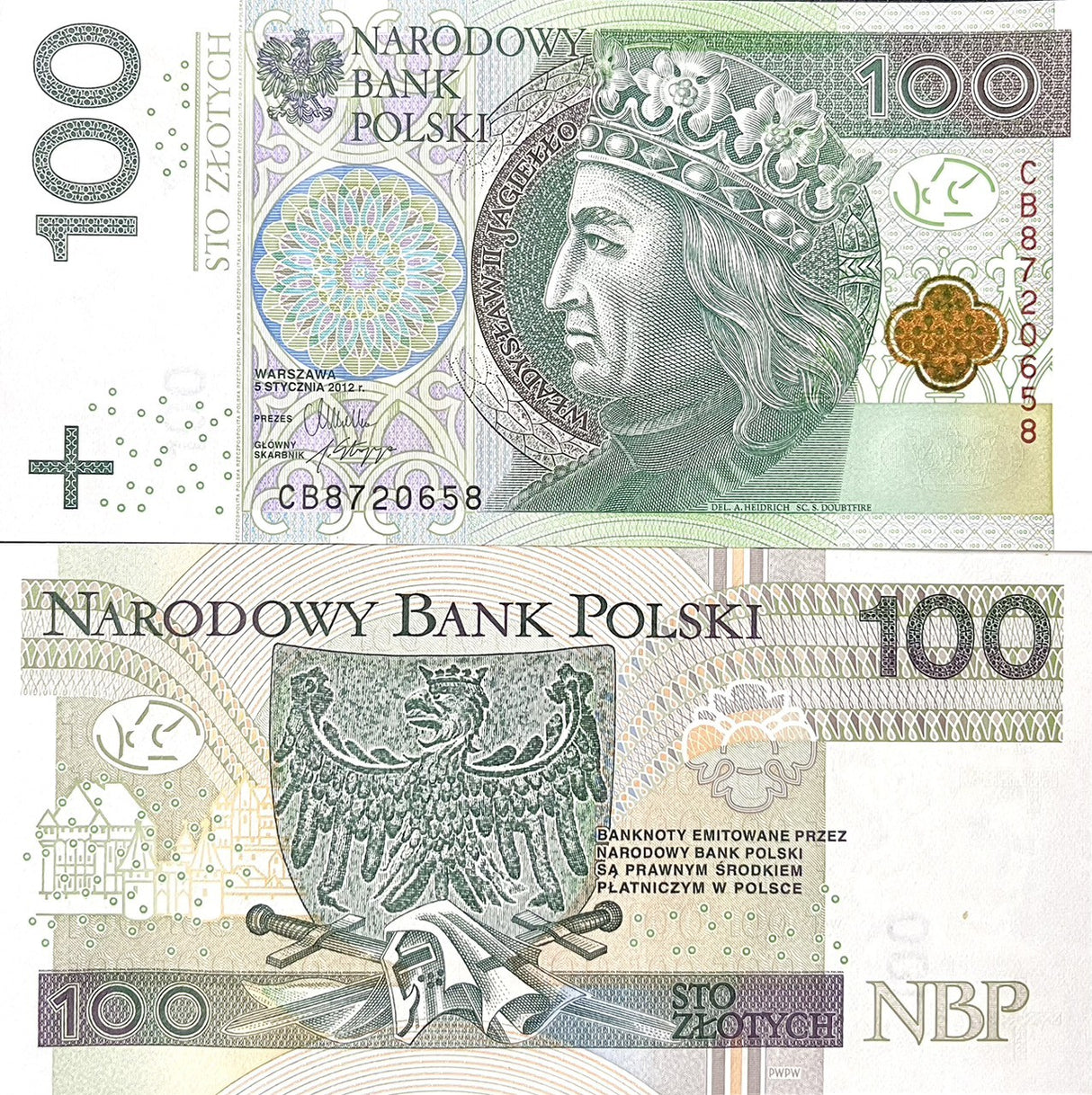 Poland 100 Zlotych 2012 P 186 a UNC , Teutonic helmet and cloak ,PWPW