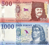 Hungary Set 2 UNC 500 1000 Forint 2025 P 202 P 203