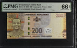 Swaziland 200 Emalangeni 2017 P 43 Gem UNC PMG 66 EPQ