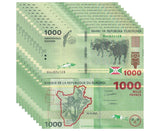 Burundi 1000 Francs 2023 P 51 New Sign UNC LOT 10 PCS 1/10 BUNDLE