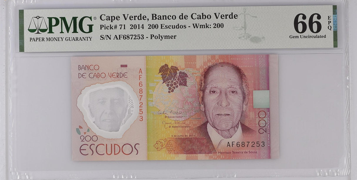 Cape Verde 200 Escudos 2014 P 71 Gem UNC PMG 66 EPQ
