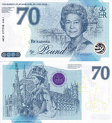 SET 3 Great Britain 70 Britannia Pounds 2022 Test Note Comm QUEEN Elizabeth II