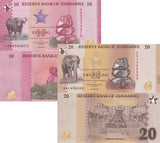 Zimbabwe SET 2 UNC 10 20 Zig 2026 P 115 116 New Family Design