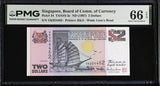 Singapore 2 Dollars ND 1997 P 34 H&S Gem UNC PMG 66 EPQ