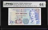 Guernsey 10 Pound ND 1995 P 57 c Choice UNC PMG 64 EPQ