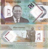 Namibia SET 2 UNC 30 60 Dollars Commemorative 2020 2025 P 18 19 Polymer