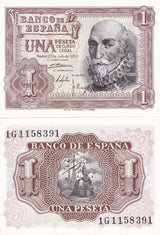 Spain 1 Pesetas 1953 P 144 UNC