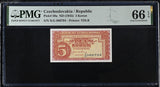 Czechoslovakia 5 Korun ND 1945 P 59 a Gem UNC PMG 66 EPQ