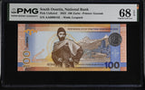 South Ossetia 100 Zarin 2025 Superb Gem UNC PMG 68 EPQ , WTM Leopard