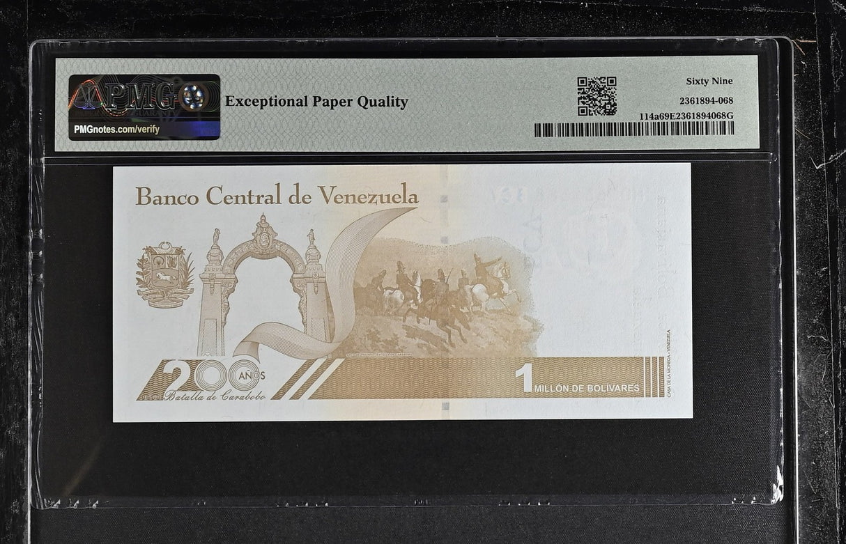Venezuela 1 Million 1000000 Bolivares 2020 P 114 a Superb Gem UNC PMG 69 EPQ
