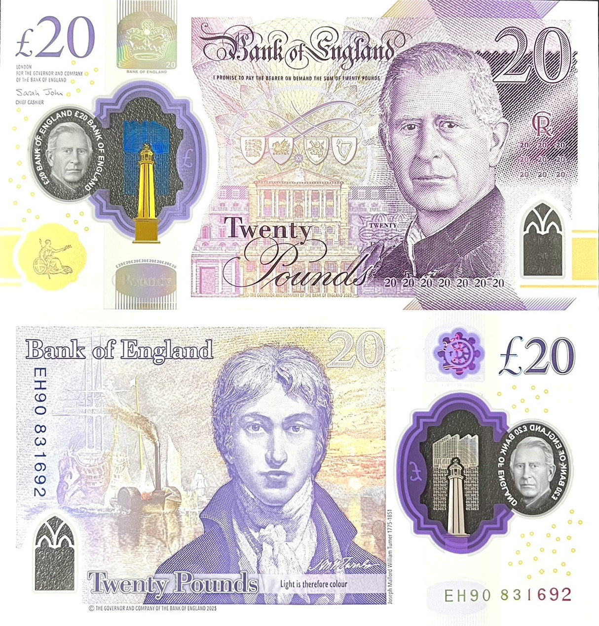 GREAT BRITAIN 20 Pounds 2023 ND 2024 P 400 King Charles III ENGLAND Polymer AUnc