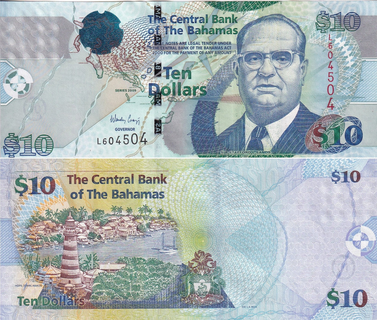 Bahamas 10 Dollars 2009 P 73A UNC