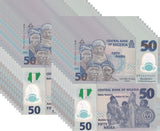 Nigeria 50 Naira 2023 P 40 Polymer UNC LOT 20 PCS