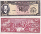 Philippines 50 Pesos 1949 De La Rue P 138 UNC W/ Little Tone