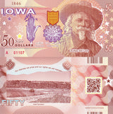 UNITED STATE USA. IOWA 50 DOLLARS ND 2017 29TH POLYMER Private issued