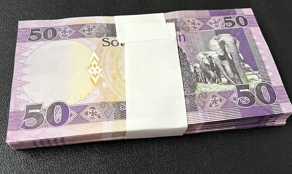 South Sudan 50 Pounds 2019 P 14 UNC LOT 100 PCS 1 Bundle
