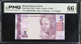 Brazil 5 Reais 2010 P 253 a Gem UNC PMG 66 EPQ