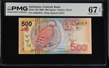 Suriname 500 Gulden 2000 P 150 Superb Gem UNC PMG 67 EPQ , Printer TDLR