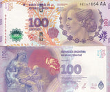 Argentina 100 Pesos ND 2016 Sign Vanoli Boudou P 358 c Suffix AA UNC