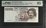 Italy 100000 Lire 1983 P 110 b Gem UNC PMG 65 EPQ