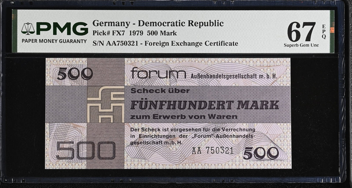 Germany 500 Mark 1979 P FX7 Sachsen Superb Gem UNC PMG 67 EPQ