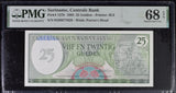 Suriname 25 Gulden 1985 P 127 b Superb Gem UNC PMG 68 EPQ
