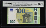 Euro 100 Euro Germany 2019 P 31 r Superb Gem UNC PMG 67 EPQ TOP POP