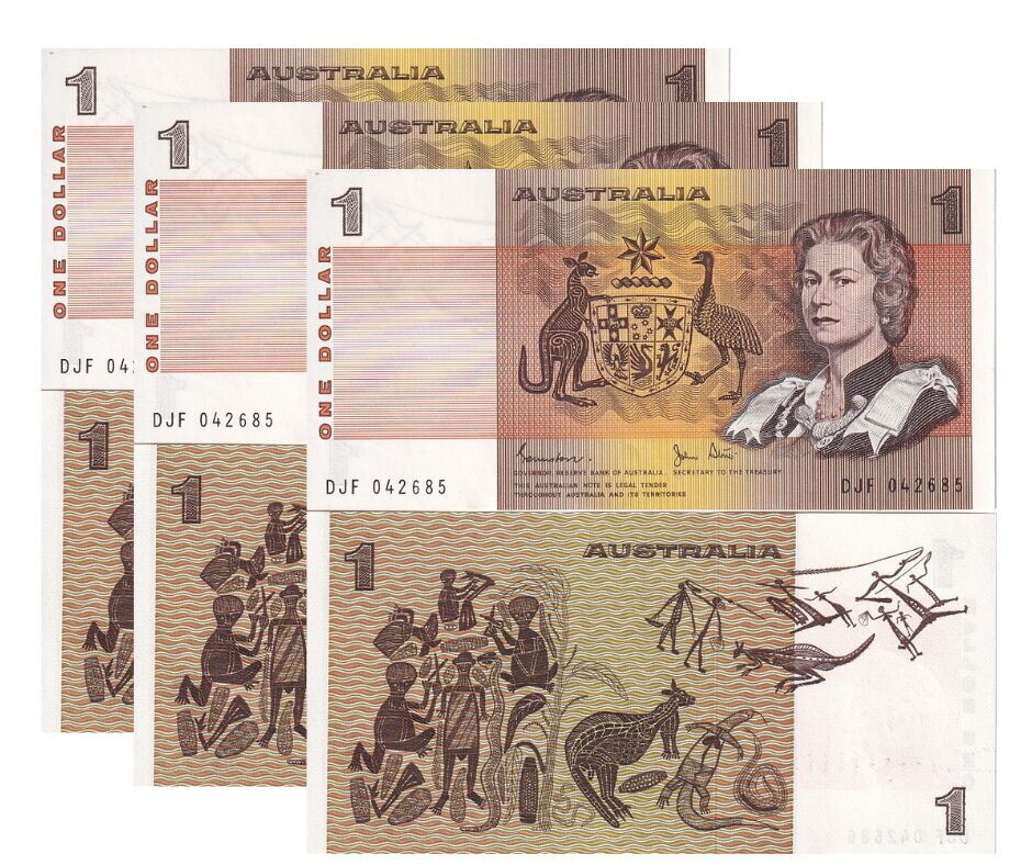 Australia 1 Dollar 1983 P 42 d QEII UNC LOT 3 PCS