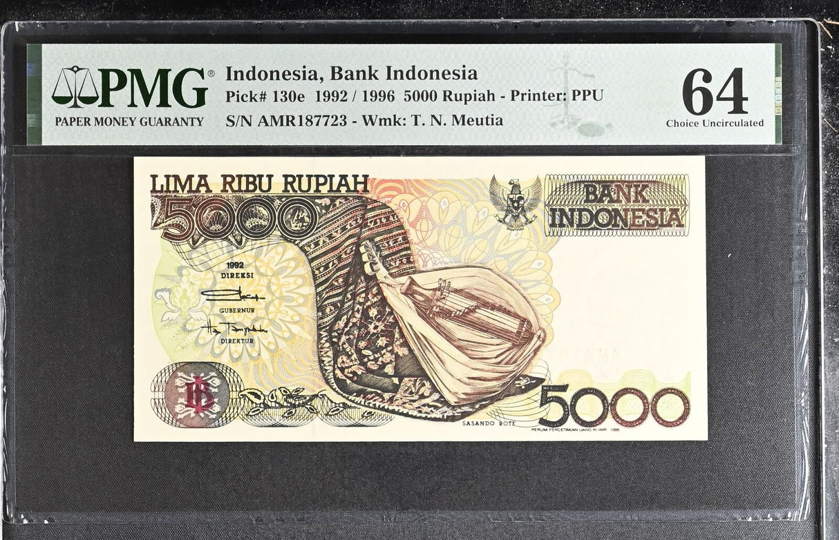 Indonesia 5000 Rupiah 1992 / 1996 P 130 e Choice UNC PMG 64