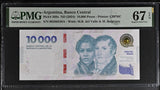 Argentina 10000 Pesos ND 2024 P 369 a Superb Gem UNC PMG 67 EPQ