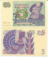 Sweden 5 Kronor Mixed Year P 51 UNC
