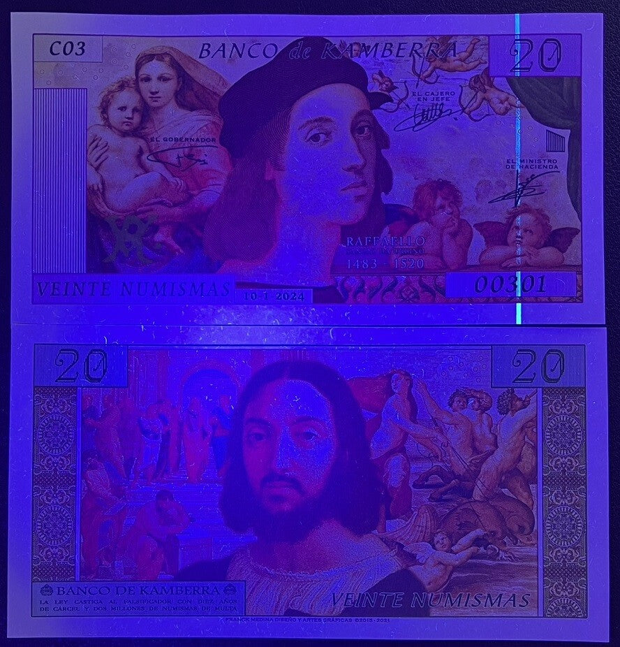 Kamberra 20 Numismas 2024 Raphael Madonna Christ Child New Security Fantasy