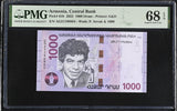 Armenia 1000 Dram 2022 P 61 b Superb Gem UNC PMG 68 EPQ TOP POP