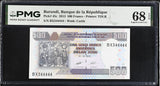 Burundi 500 Francs 2013 P 45 c Near Solid 344444 Superb Gem UNC PMG 68 EPQ