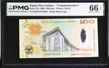 Papua New Guinea 100 Kina 2008 P 37 a Commemorative Gem UNC PMG 66 EPQ