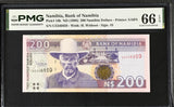 Namibia 200 Dollars ND 1996 P 10 b Gem UNC PMG 66 EPQ Printer SABN